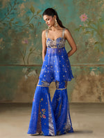 Load image into Gallery viewer, Iriah Royal Blue Sharara Set
