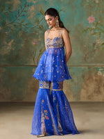 Load image into Gallery viewer, Iriah Royal Blue Sharara Set
