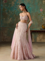 Load image into Gallery viewer, Elarose Vanilla Pink Lehenga Set
