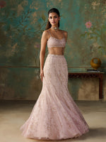 Load image into Gallery viewer, Elarose Vanilla Pink Lehenga Set
