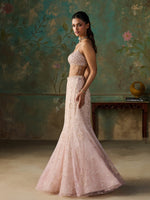 Load image into Gallery viewer, Elarose Vanilla Pink Lehenga Set
