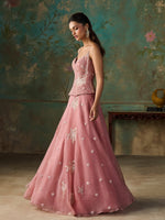 Load image into Gallery viewer, Roséa Soft Pink Organza Lehenga Set
