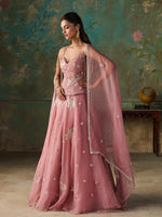 Load image into Gallery viewer, Roséa Soft Pink Organza Lehenga Set
