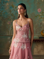 Load image into Gallery viewer, Roséa Soft Pink Organza Lehenga Set
