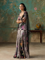 Load image into Gallery viewer, Floréa Black Tissue Saree Set
