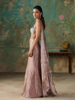 Load image into Gallery viewer, Rose Taupe Tissue Saree Set
