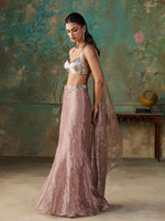 Load image into Gallery viewer, Rose Taupe Tissue Saree Set
