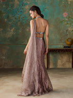Load image into Gallery viewer, Rose Taupe Tissue Saree Set
