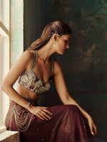 Load image into Gallery viewer, Avelia Mulberry Wine Skirt Set
