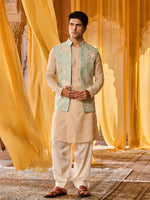 Load image into Gallery viewer, Mistral Mint Green Jacket Angrakha Set
