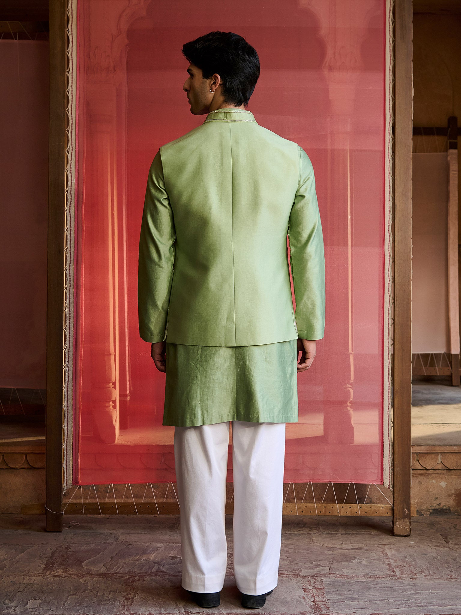 Alvinea Floral Green Jacket Set