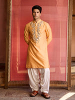 Load image into Gallery viewer, Lumen Orange Mirror Kurta Set
