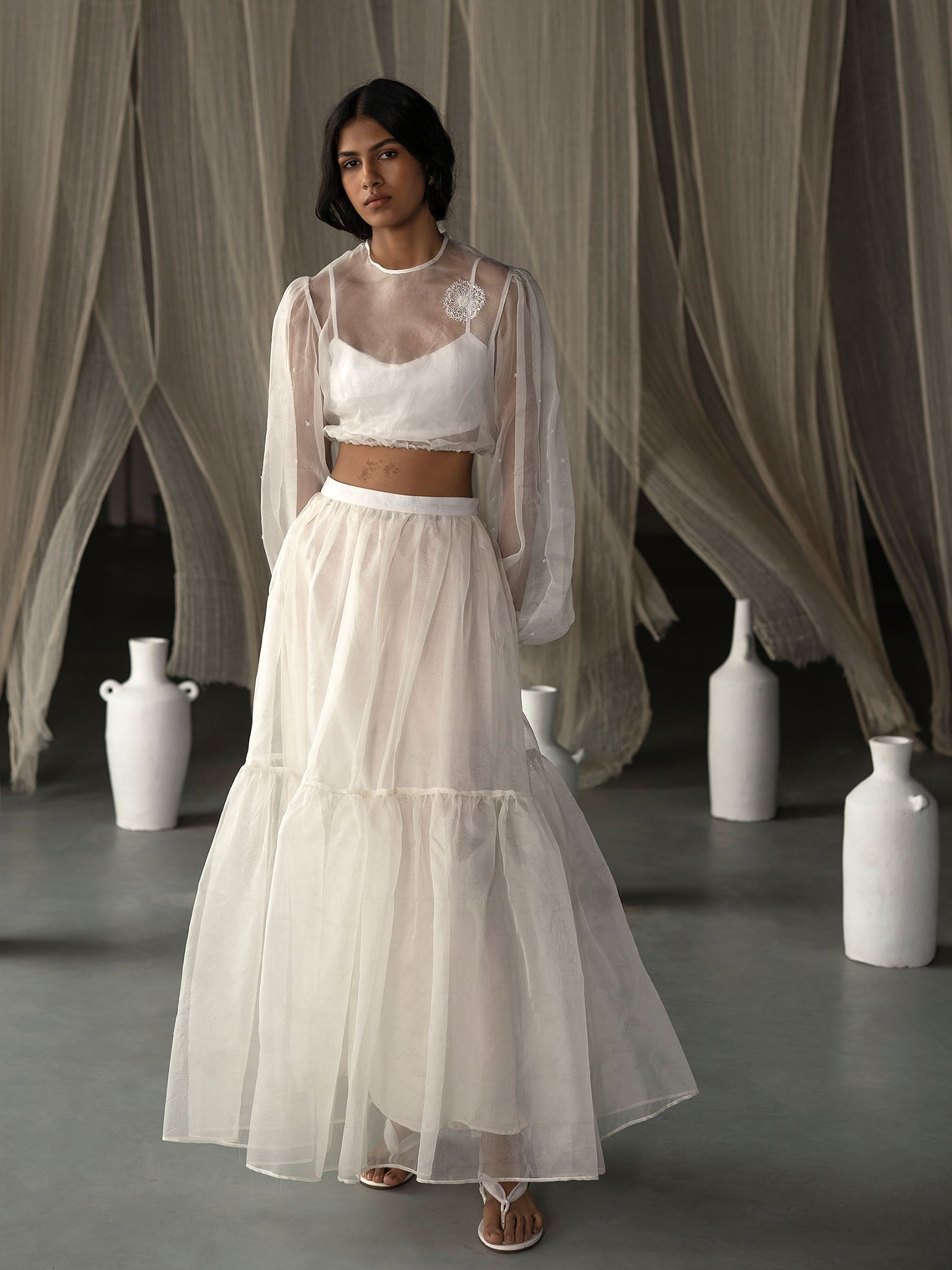 Trance Off-White Tiered Skirt