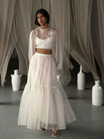 Load image into Gallery viewer, Trance Off-White Tiered Skirt
