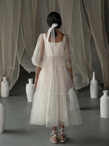 Astral Off-White Tiered Dress